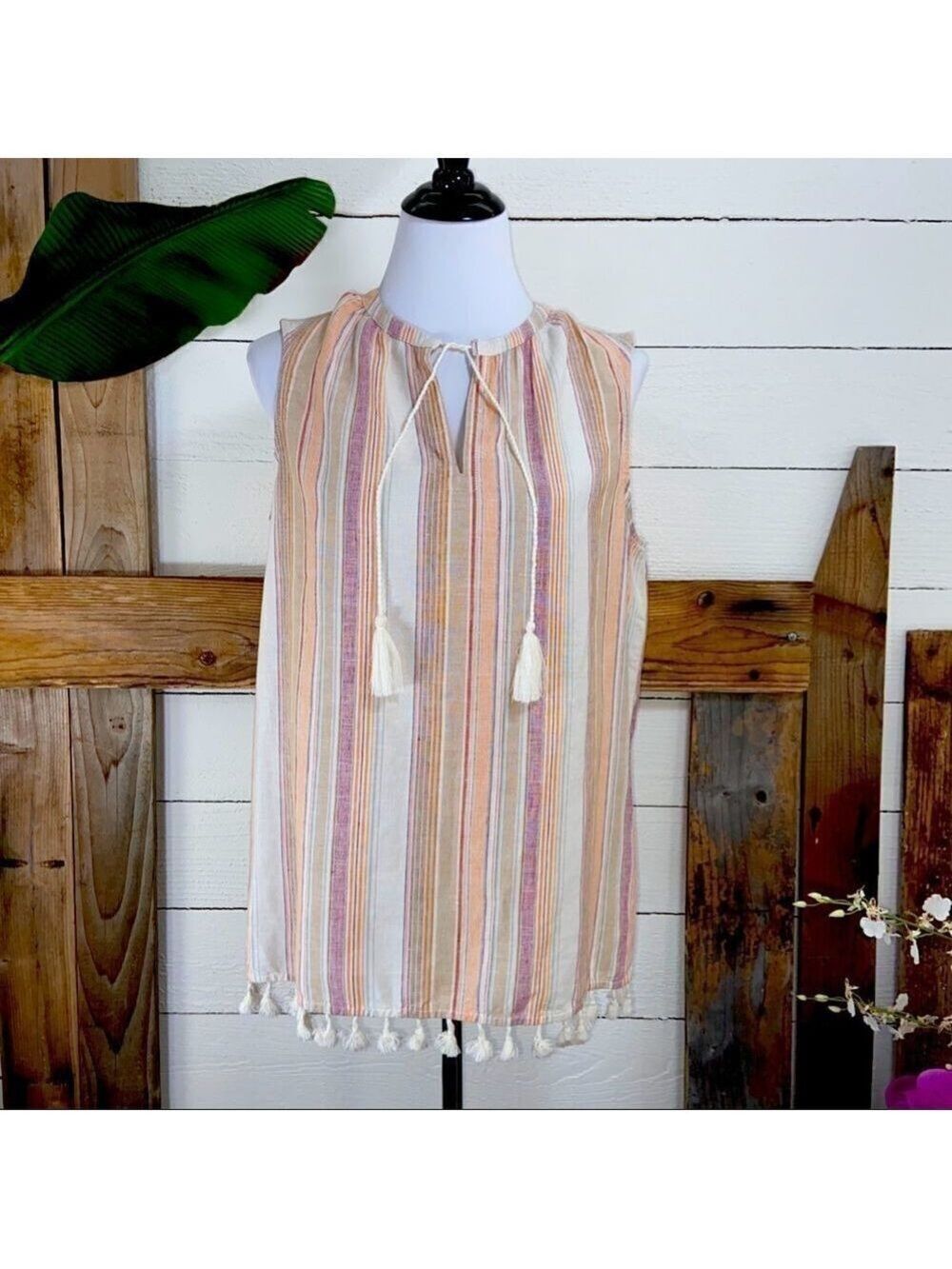 Tommy Hilfiger  NWT Sleeveless Top w/ Tassels